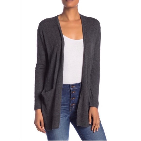 Madewell Long Cardigan - Dark Gray - Picture 1 of 6
